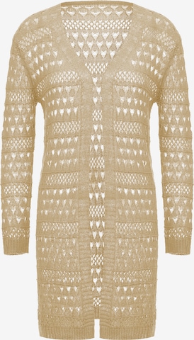 caspio Knit Cardigan in Beige: front