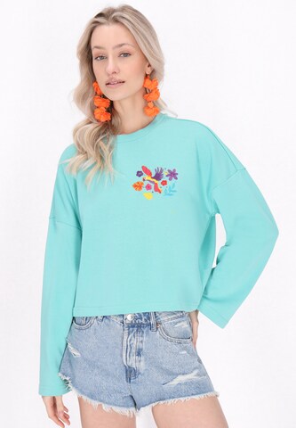 IZIA Sweatshirt 'Boho' in Green: front