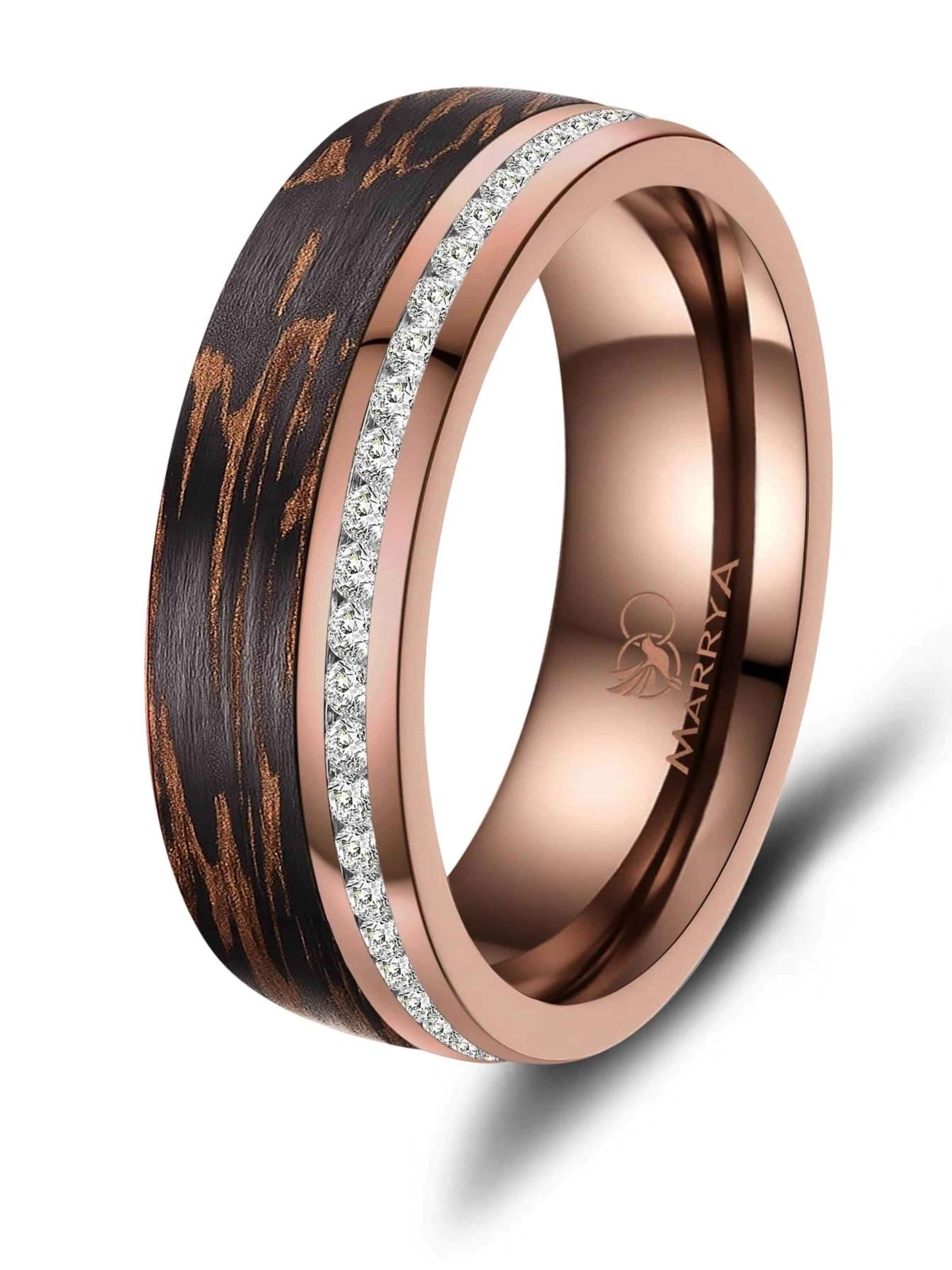 MARRYA Ring 'MARRYA Ehering CB-04 Carbon-Bronze' in Brown: front
