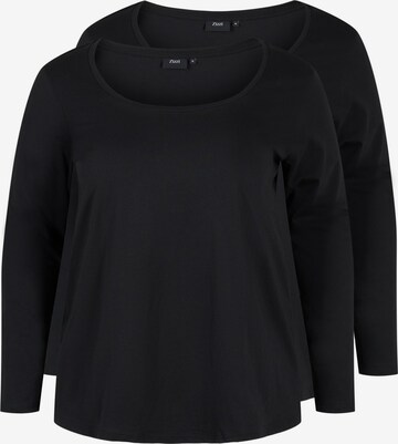 T-shirt Zizzi en noir : devant