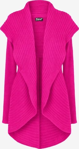 Süel knitwear Knit cardigan 'Round ribbed' in Pink: front
