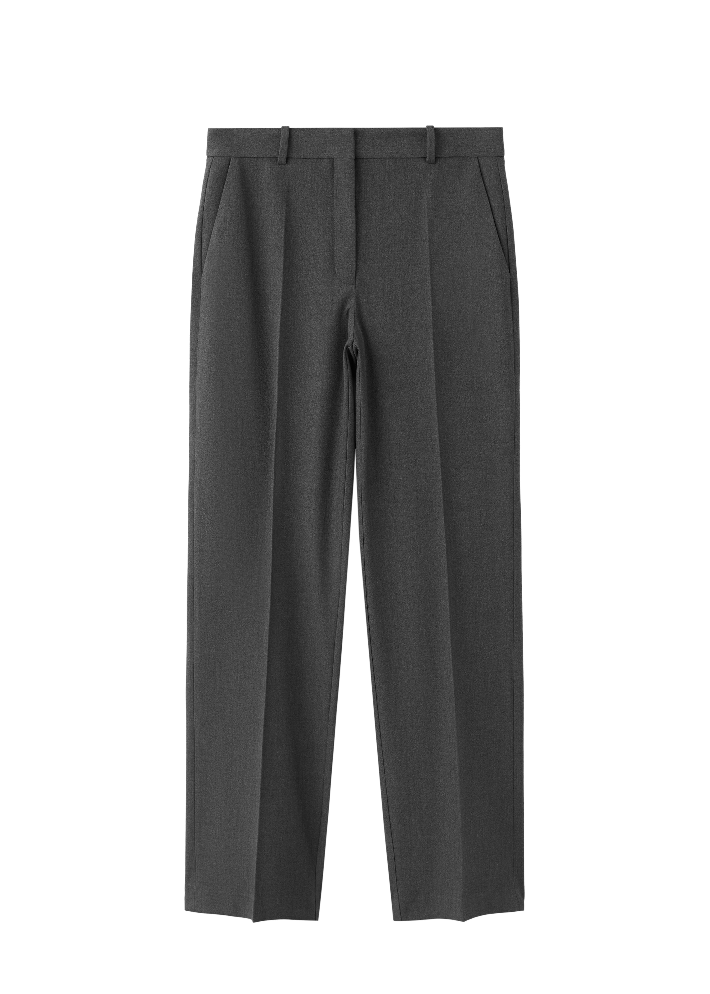 MANGO - regular Pantalón de pinzas 'BERGEN' en gris: frente