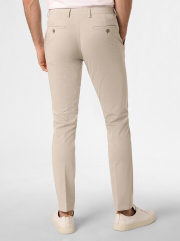 Coupe slim Pantalon à plis 'Kalifornia' Finshley & Harding en beige