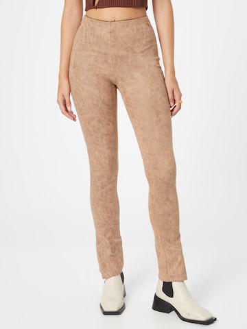 Colourful Rebel Skinny Leggings 'Ziva' in Brown: front