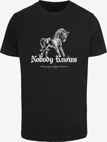 Mister Tee Shirt 'Nobody Knows' in Zwart: voorkant