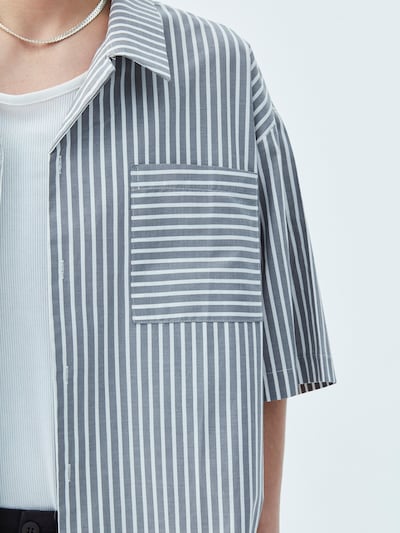VAMOS CLO Button Up Shirt 'Seguin' in Grey / White, Item view