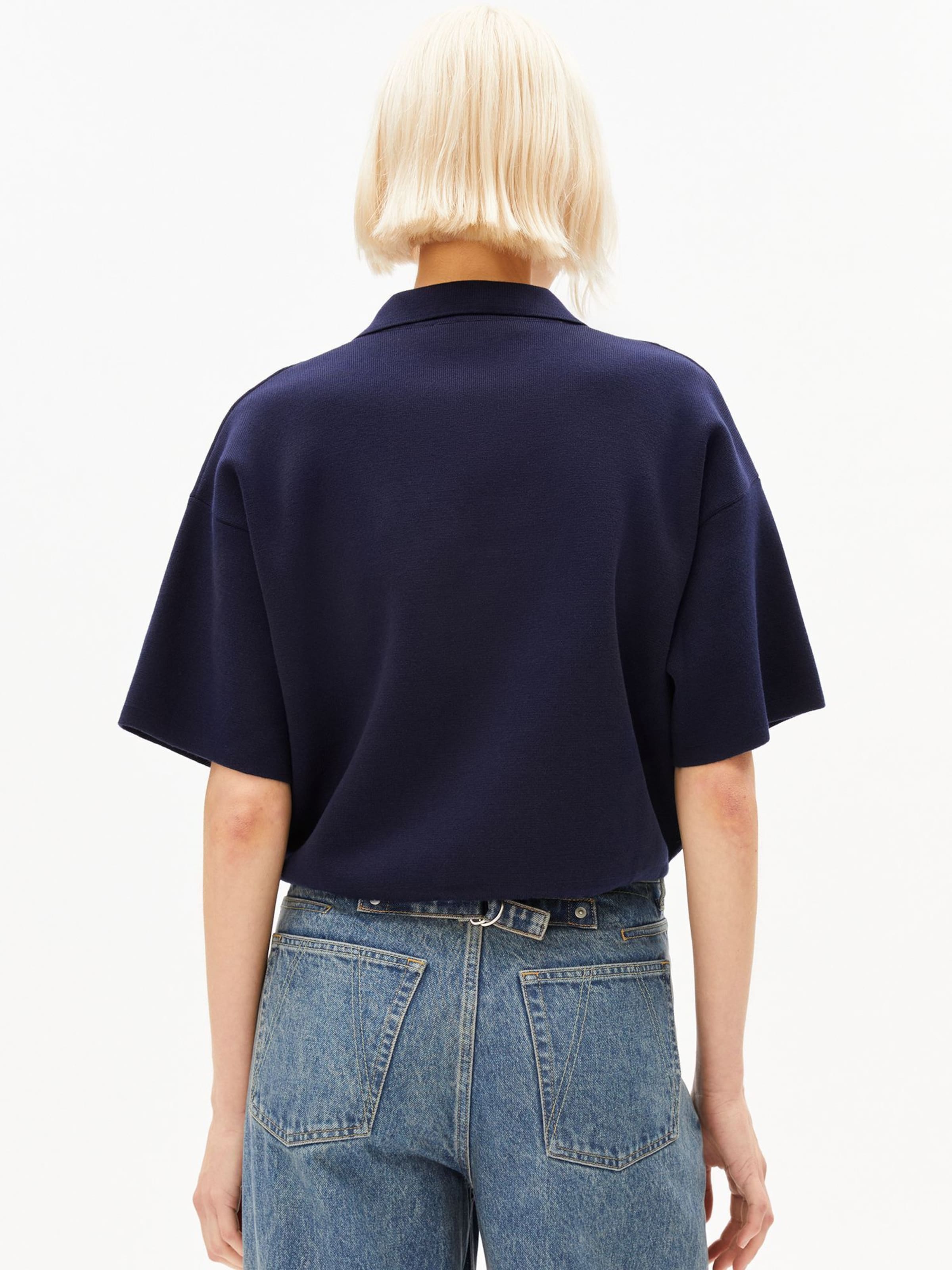 ARMEDANGELS Strickshirt COMPACT POLO in Blau