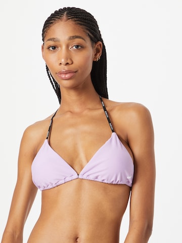 HUGO Triangle Bikini Top in Purple: front