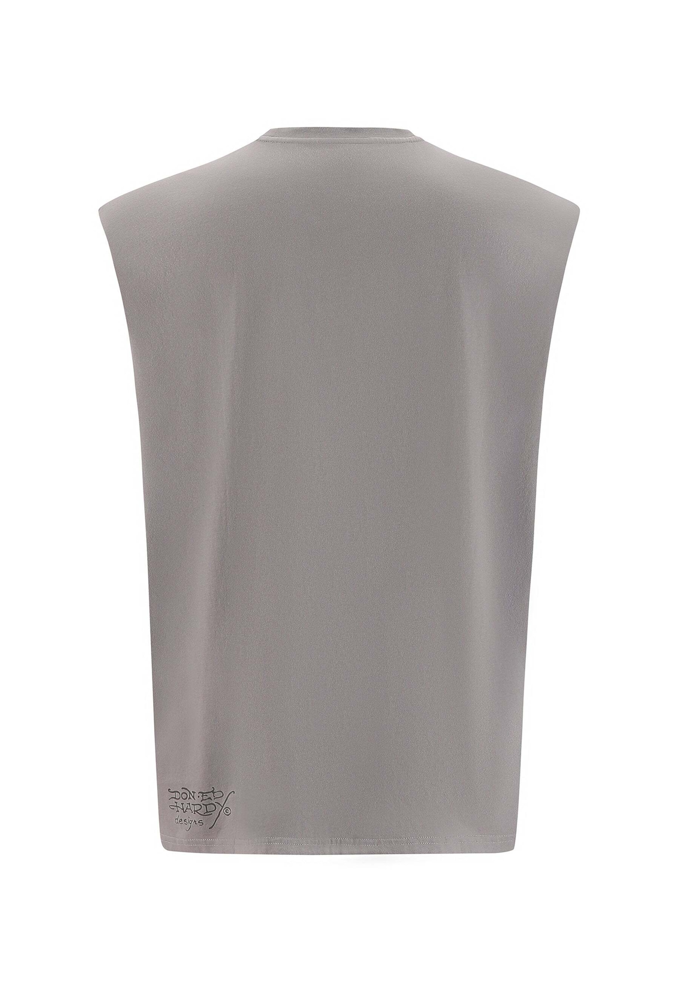 Ed Hardy T-shirt 'Don Ed Montage' i grå