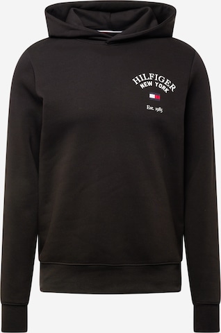 melns TOMMY HILFIGER Sportisks džemperis 'Arched Varsity': no priekšpuses