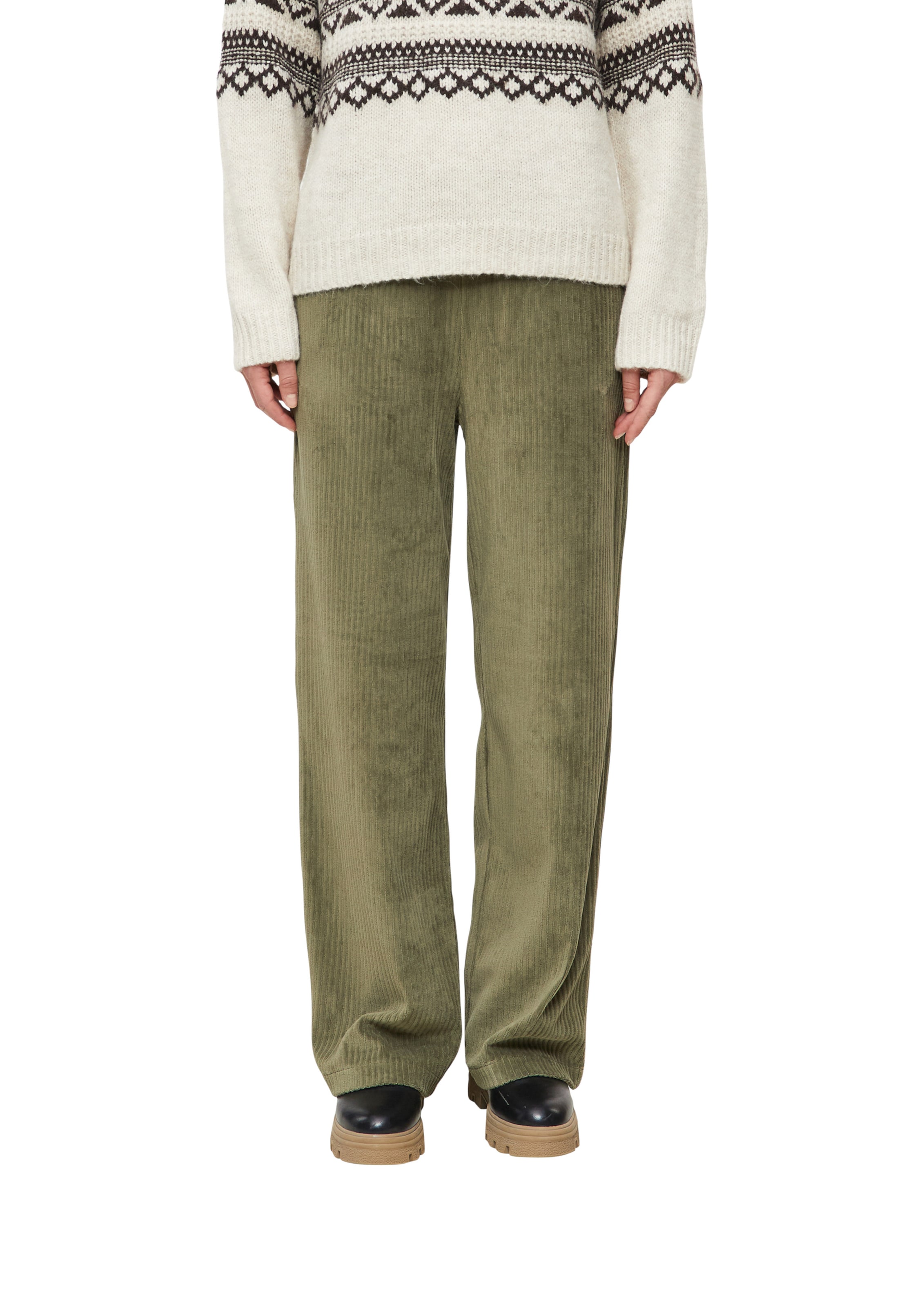 Wide Leg Pantalon s.Oliver en vert : devant