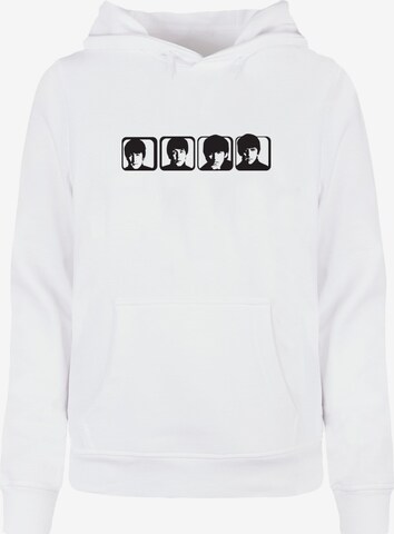 Merchcode Sweatshirt 'Beatles - Four Heads 2' in Wit: voorkant