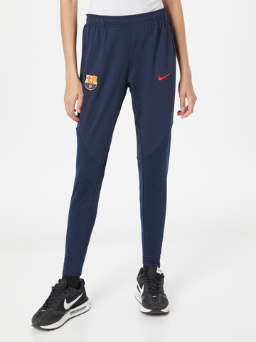 NIKE Slim fit Workout Pants 'FC Barcelona' in Blue: front
