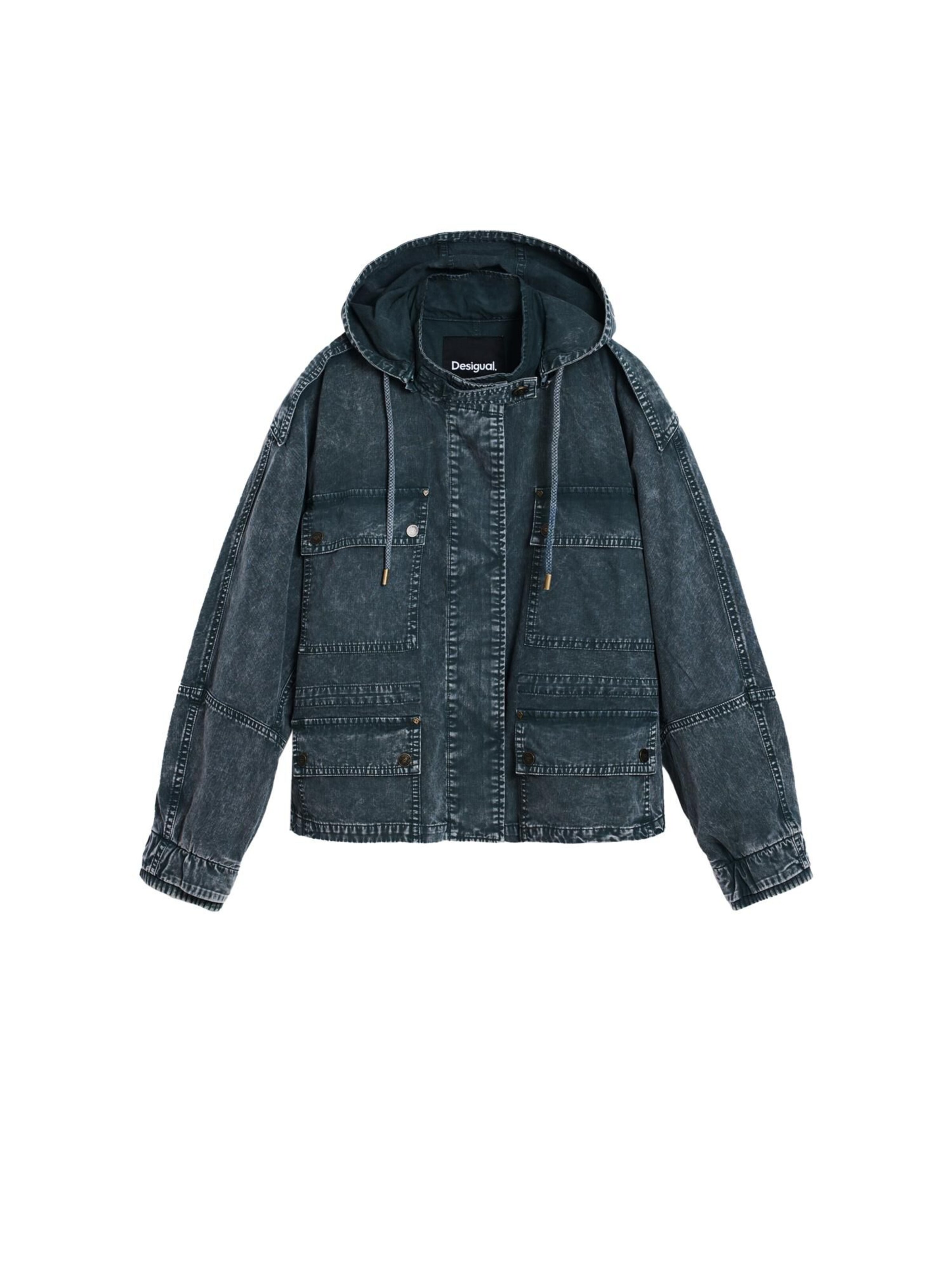 Desigual Демисезонная куртка в Зеленый: спереди