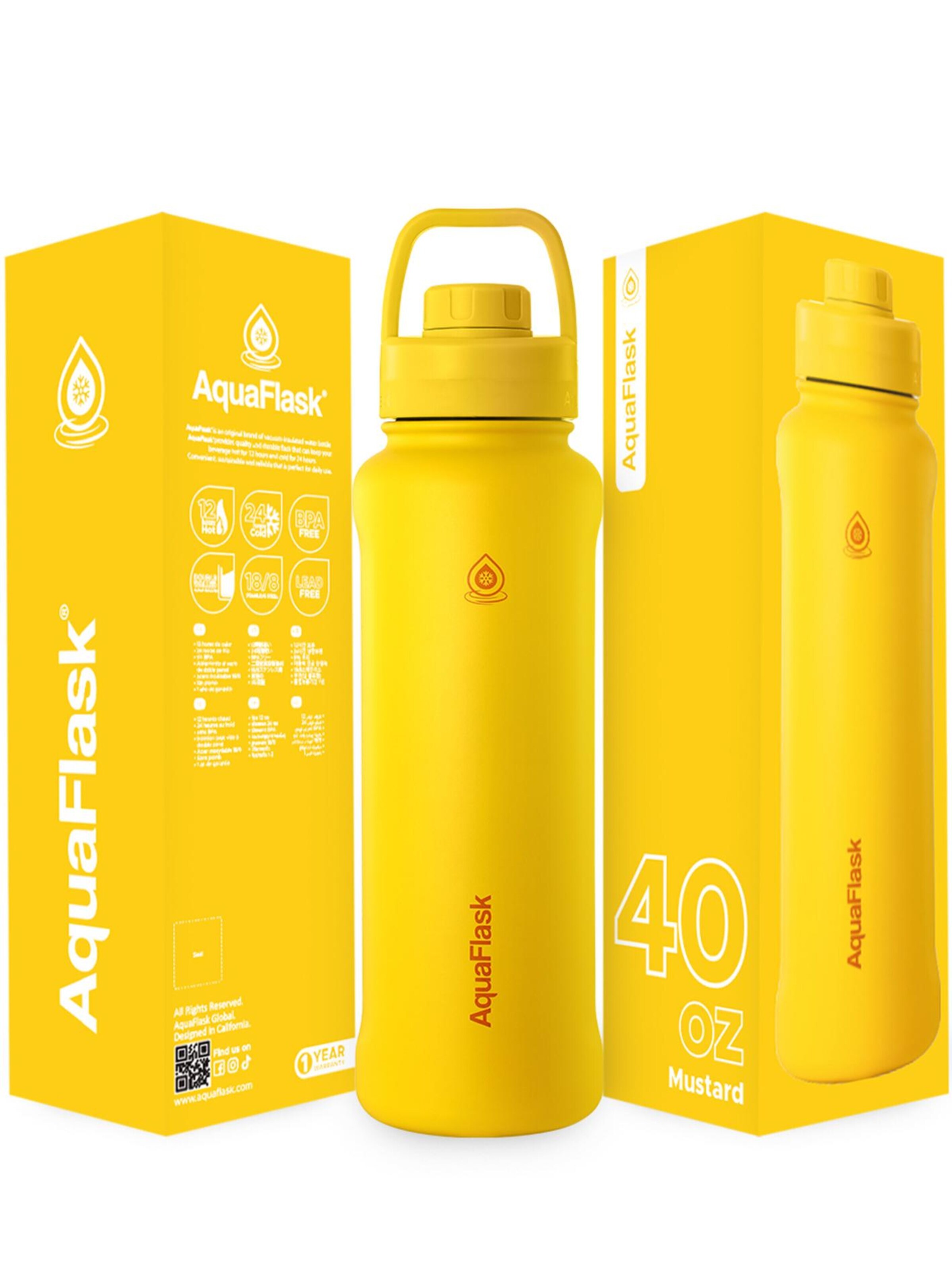 AquaFlask Láhev na vodu 'AquaFlask Termoláhev REGULAR+ 1,18l' – žlutá
