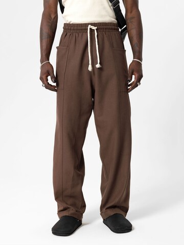 Loosefit Pantalon 'Mesa' VAMOS CLO en marron : devant