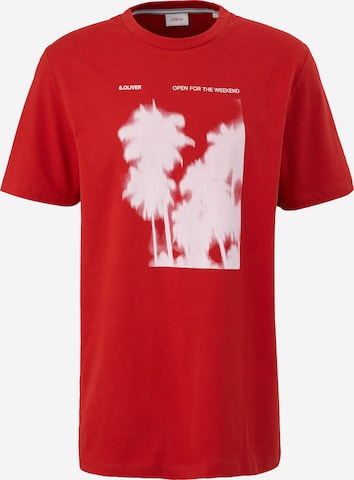 s.Oliver Men Tall Sizes T-Shirt in Rot: predná strana