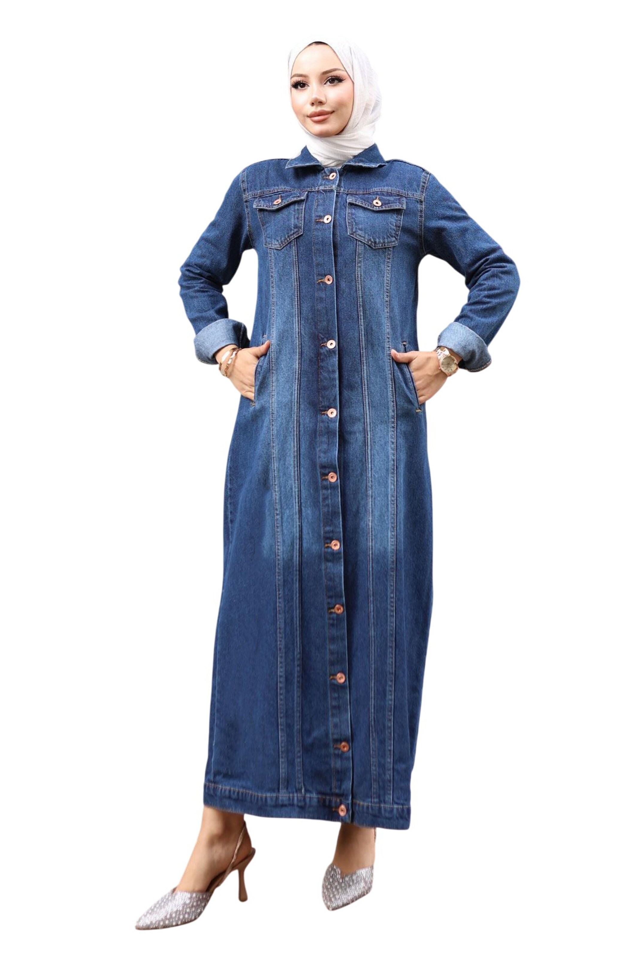 MODAMIHRAM Blousejurk 'Abaya' in Blauw