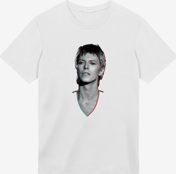 F4NT4STIC Shirt 'TV Times Pop Star David Bowie Portrait 1977' in White: front