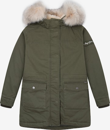 Pepe Jeans Winter Jacket 'Alisa' in Green: front