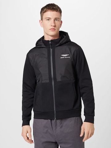 Hackett London Zip-Up Hoodie in Black: front