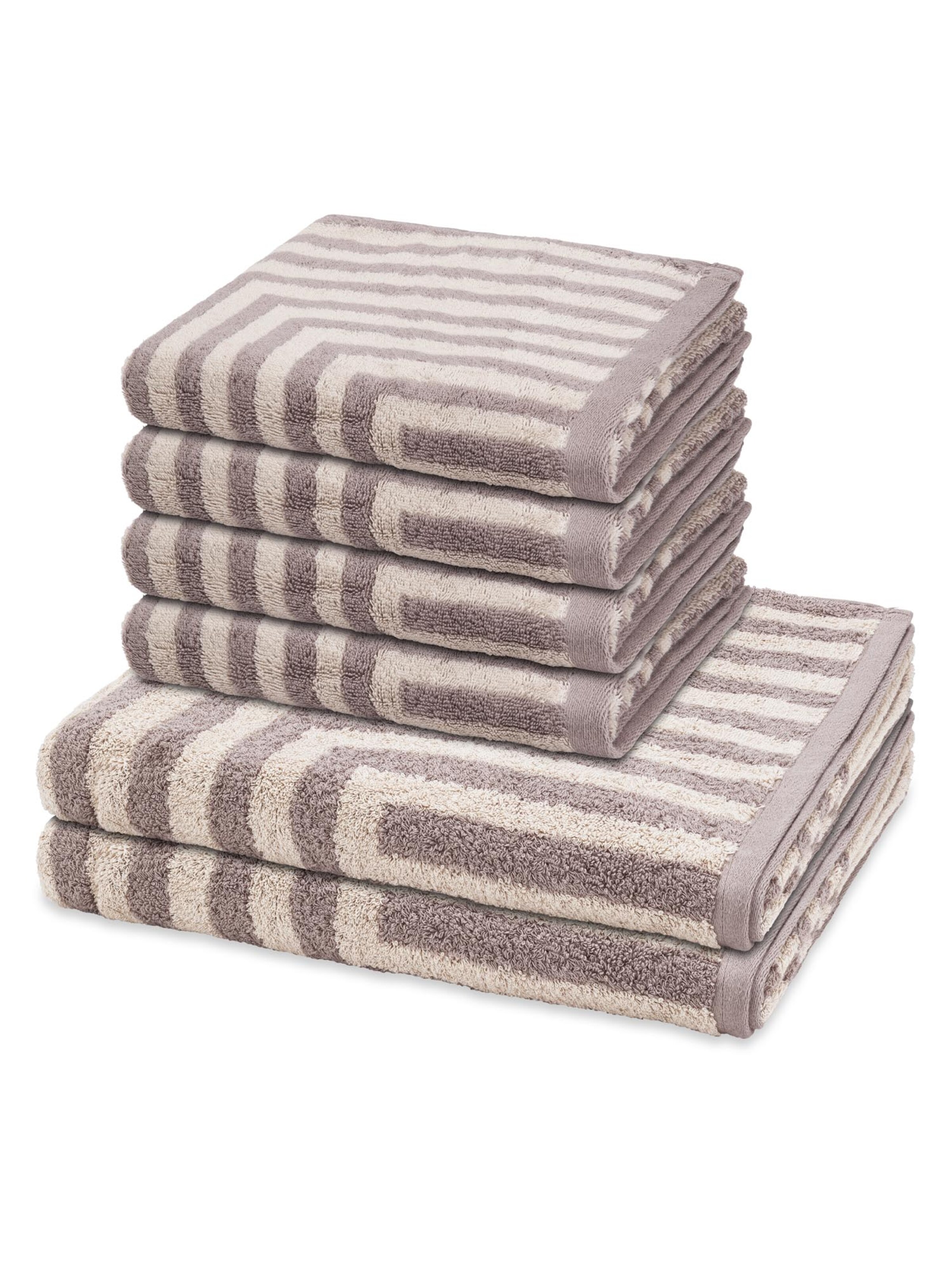 ROSS Handdoek 'Grafik' in Beige: voorkant