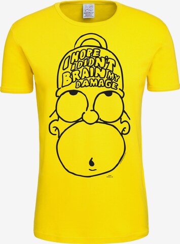 LOGOSHIRT Shirt 'Homer' in Geel: voorkant