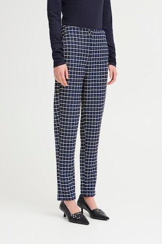 Coupe slim Pantalon 'IHKate' ICHI en bleu : devant