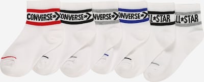 CONVERSE Chaussettes 'WORDMARK' en bleu / gris / rouge / noir / blanc, Vue avec produit
