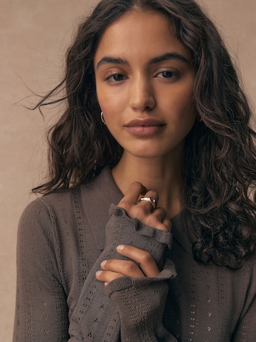 Next Gebreid vest in Bruin