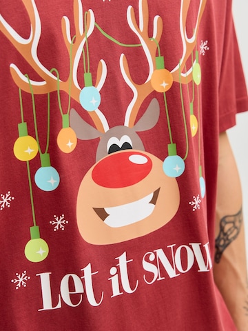 JACK & JONES Shirt 'X-Mas' in Red