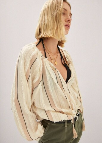 MANGO Blouse 'Claire' in Beige