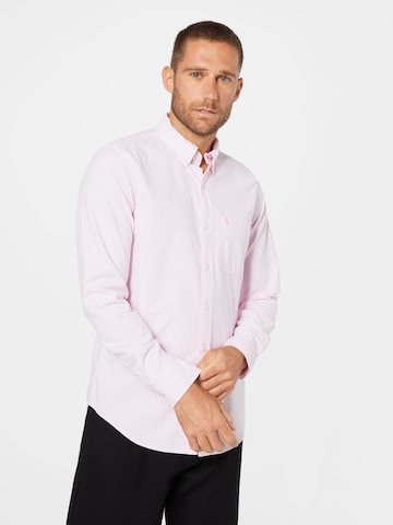 American Eagle Regular fit Button Up Shirt in Pink: front