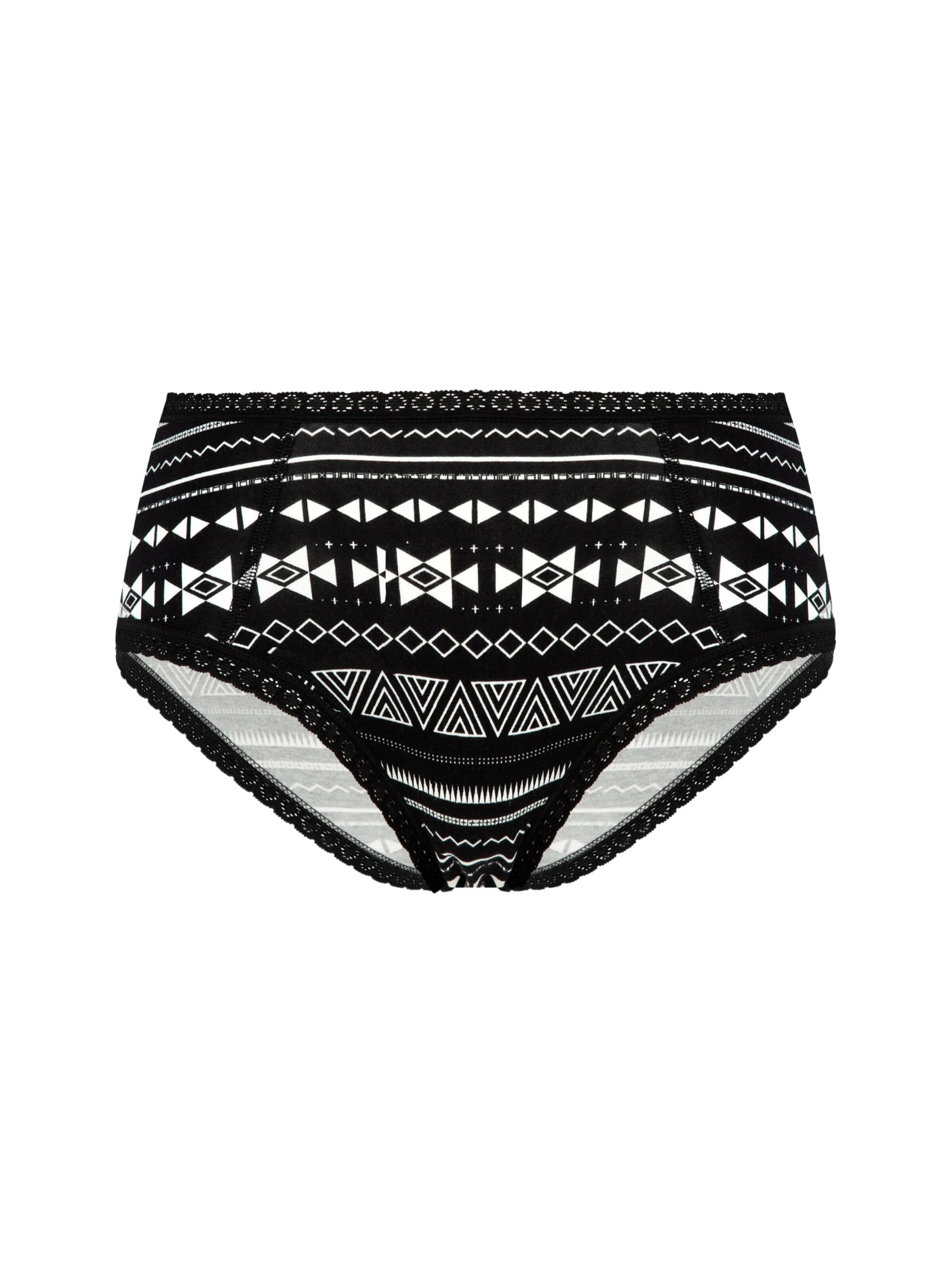 Albero Natur Panty 'Damen Bio-Baumwoll Hipster mit Spitze' in Black: front