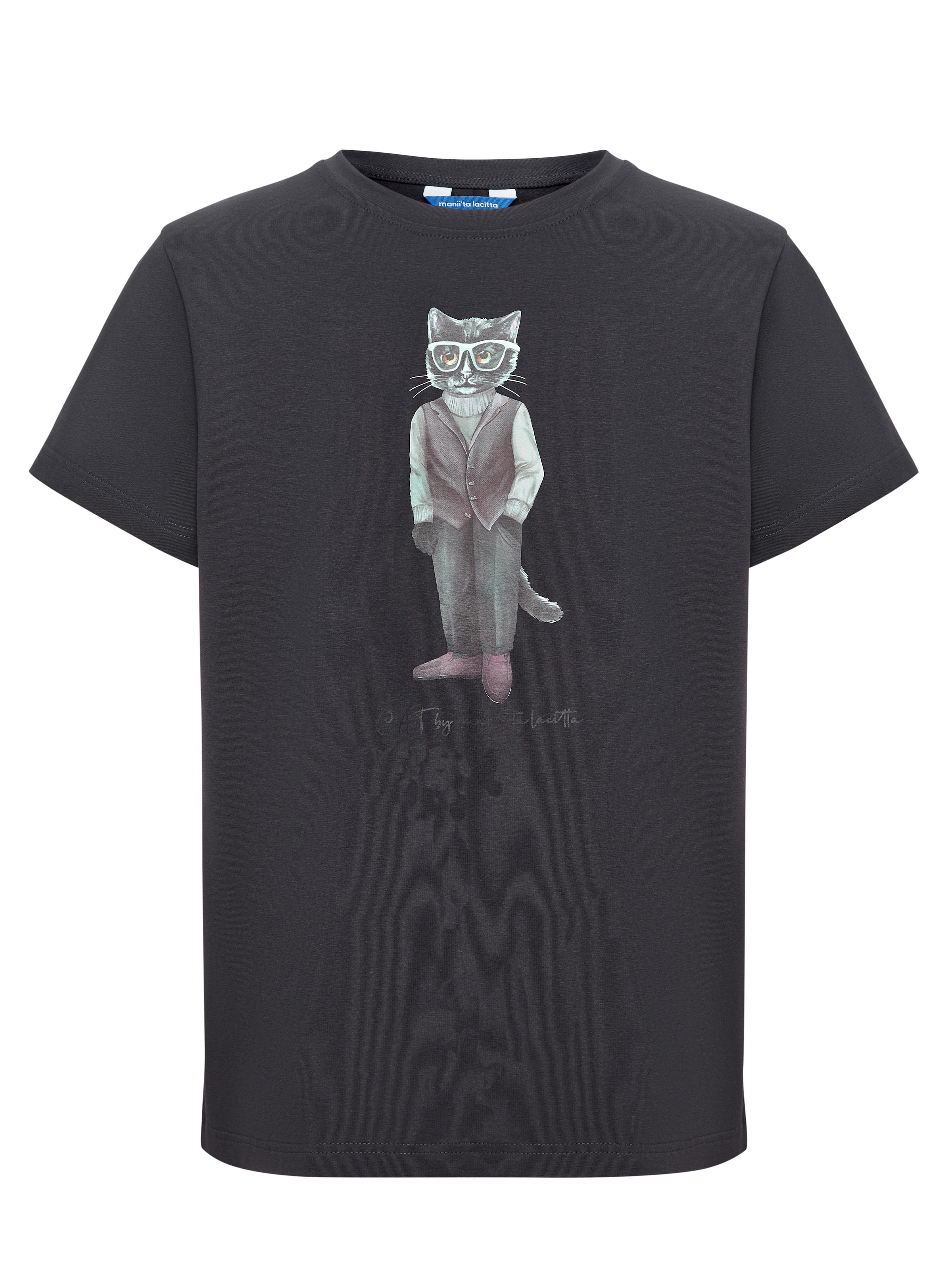 T-Shirt 'Minimalist Cat' Cat e Lolette en gris : devant
