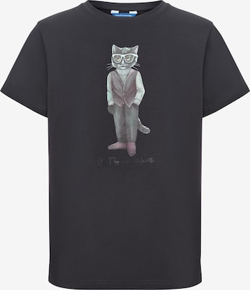 Cat e Lolette - Camiseta 'Minimalist Cat' en gris: frente