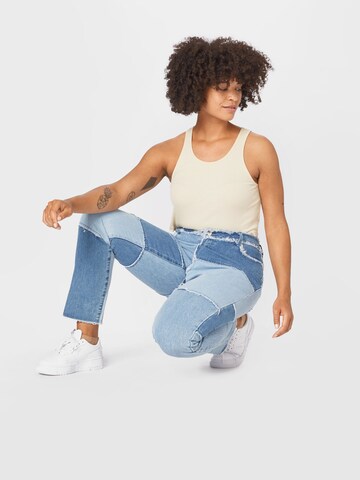 Missguided Plus Regular Jeans 'FRAY' in Blau