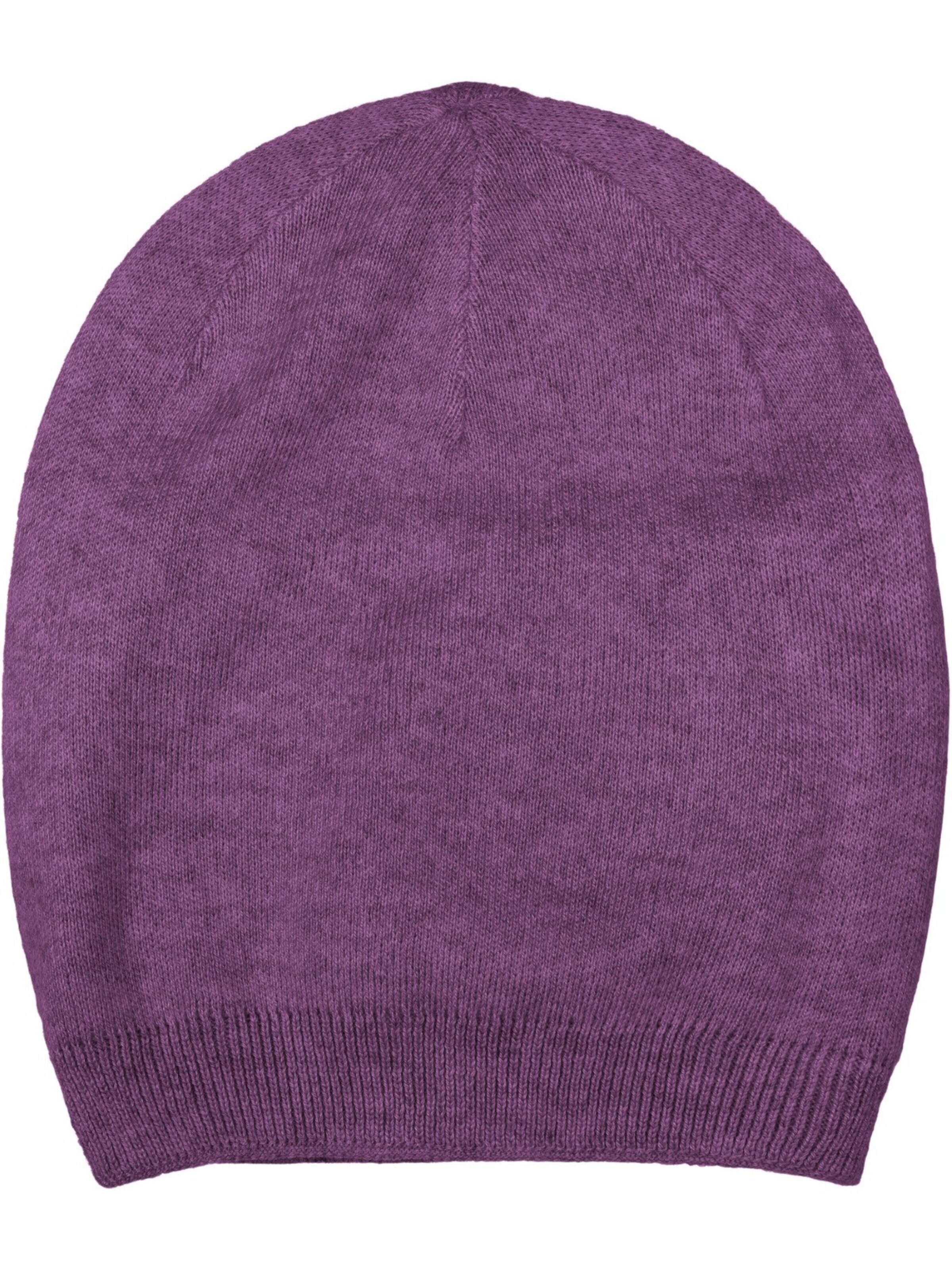 styleBREAKER Beanie 'Zweilagige Feinstrick Beanie Mütze Rippbündchen' in 56-58 in Purple, Item view