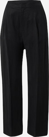 GAP Loose fit Trousers with creases in Black: front