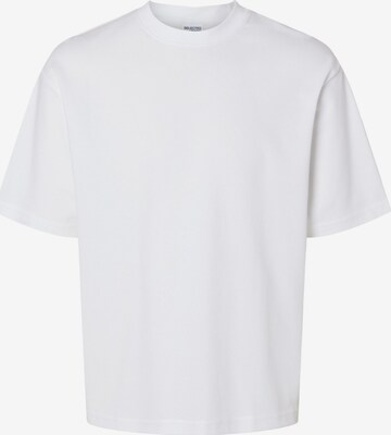 T-Shirt SELECTED en blanc : devant