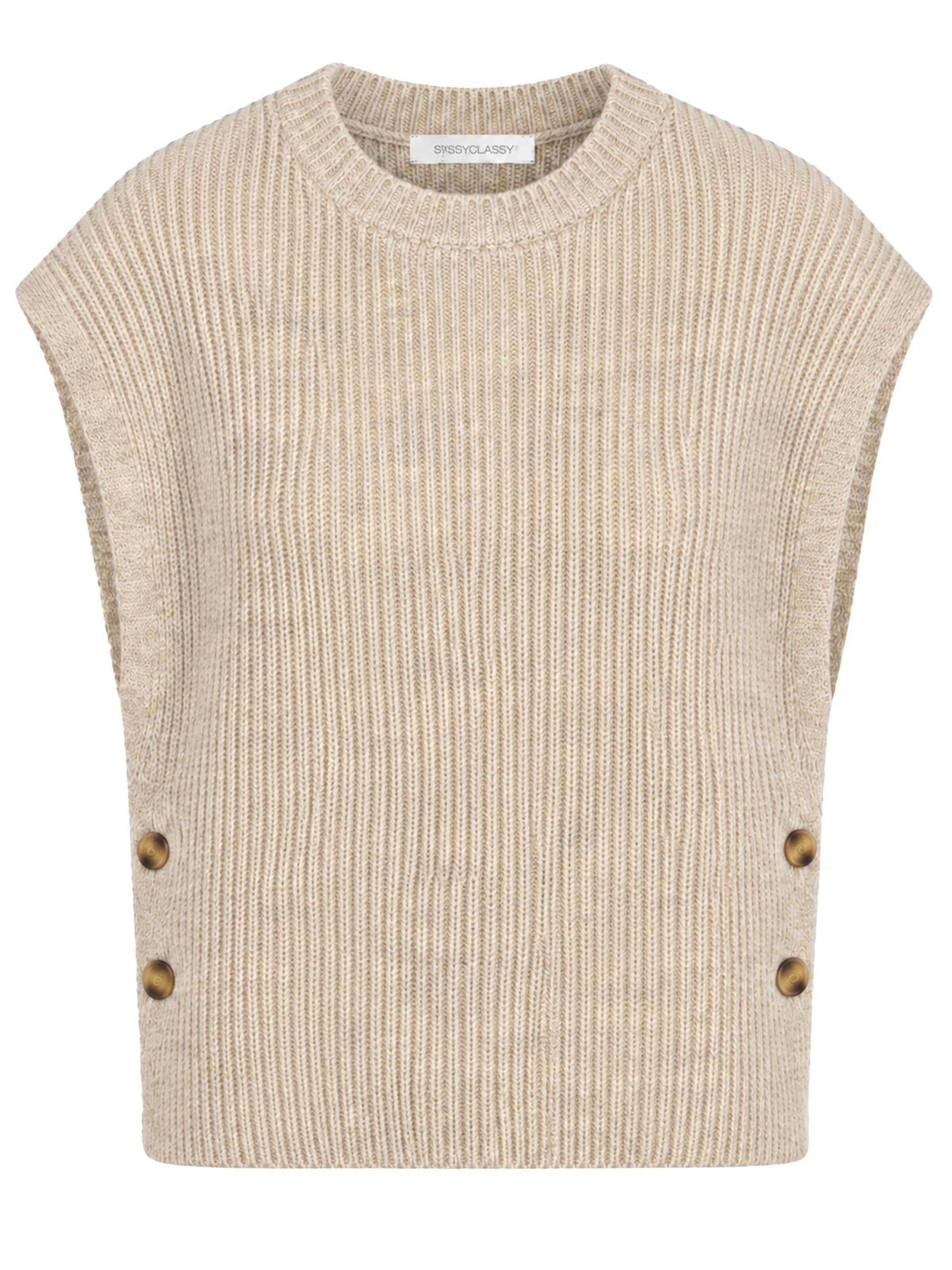 SASSYCLASSY Knitted Vest in Grey: front