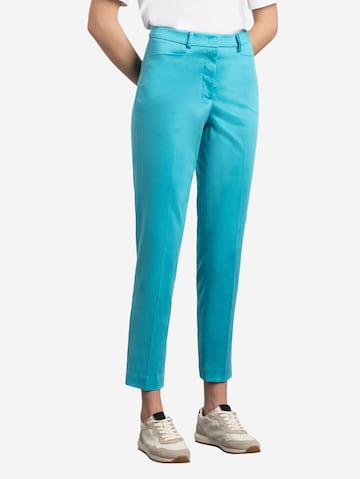 MORE & MORE Slim fit Pleated Pants 'Hedy' in Green: front