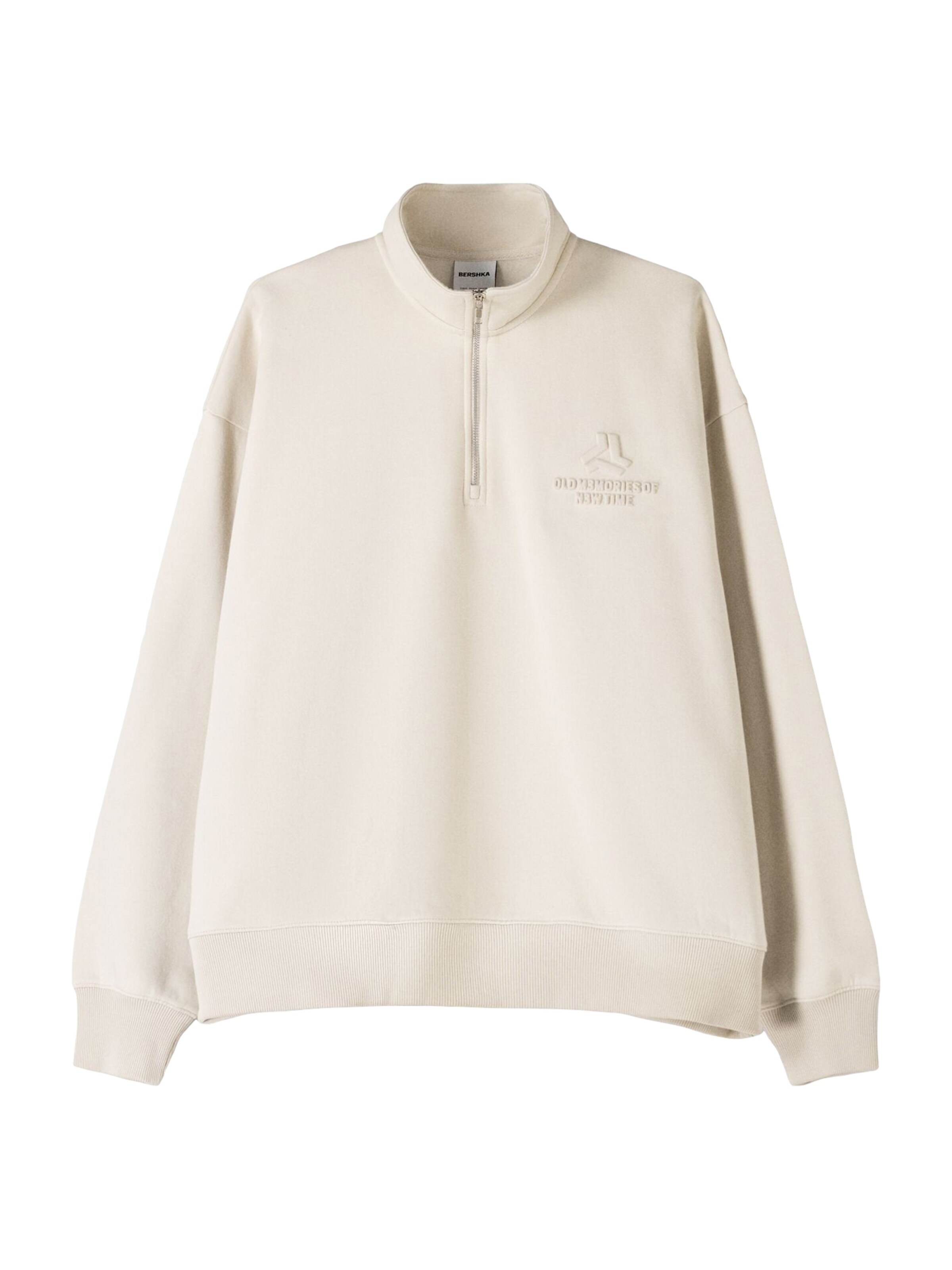 Bershka Sweatshirt in Beige: front