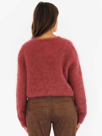 Honnête Atelier Gebreid vest 'Belle' in Rood