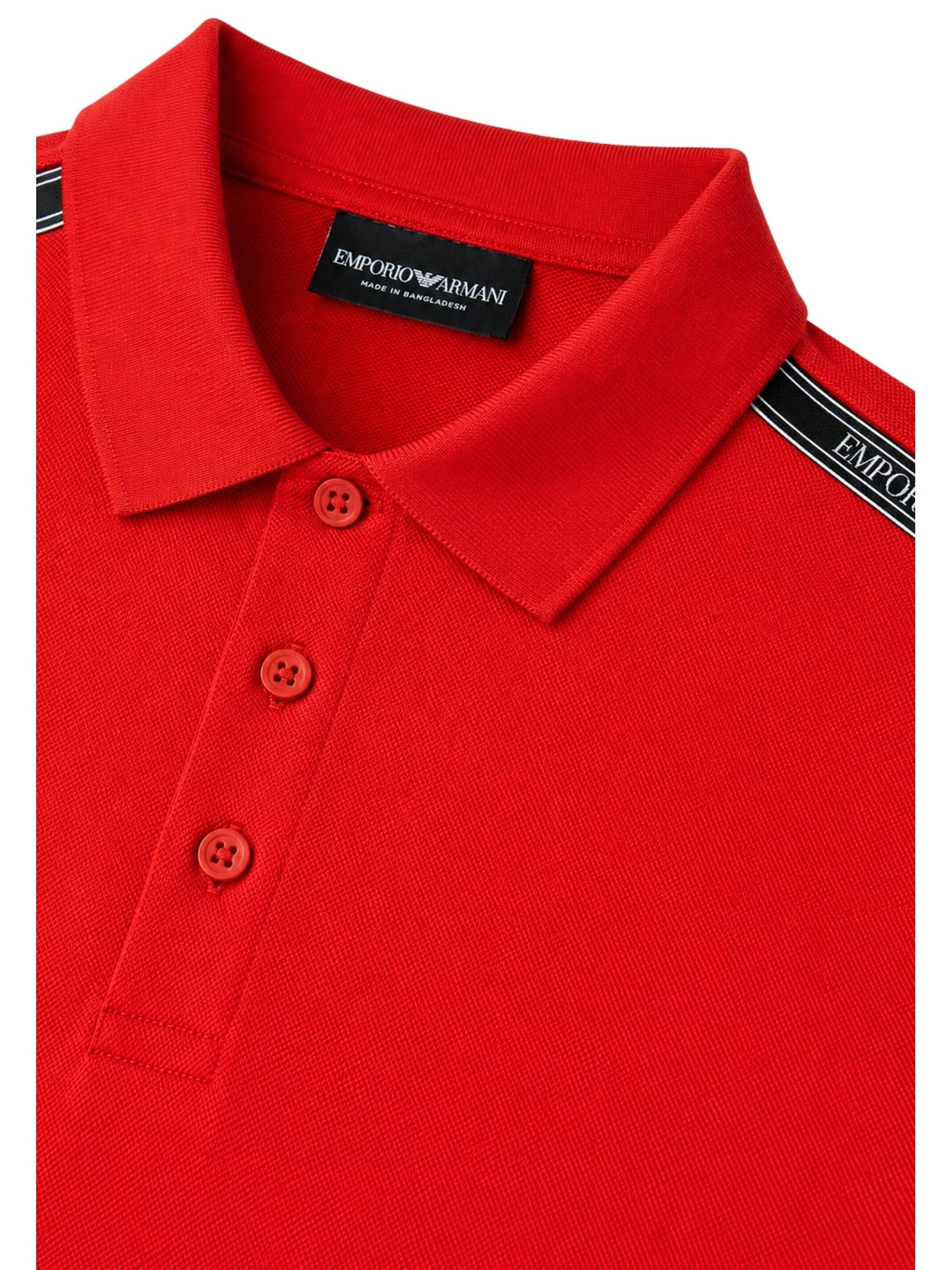 Emporio Armani - Camiseta 'Men's Polo Shirt with Logo Tape on Shoulders' en rojo