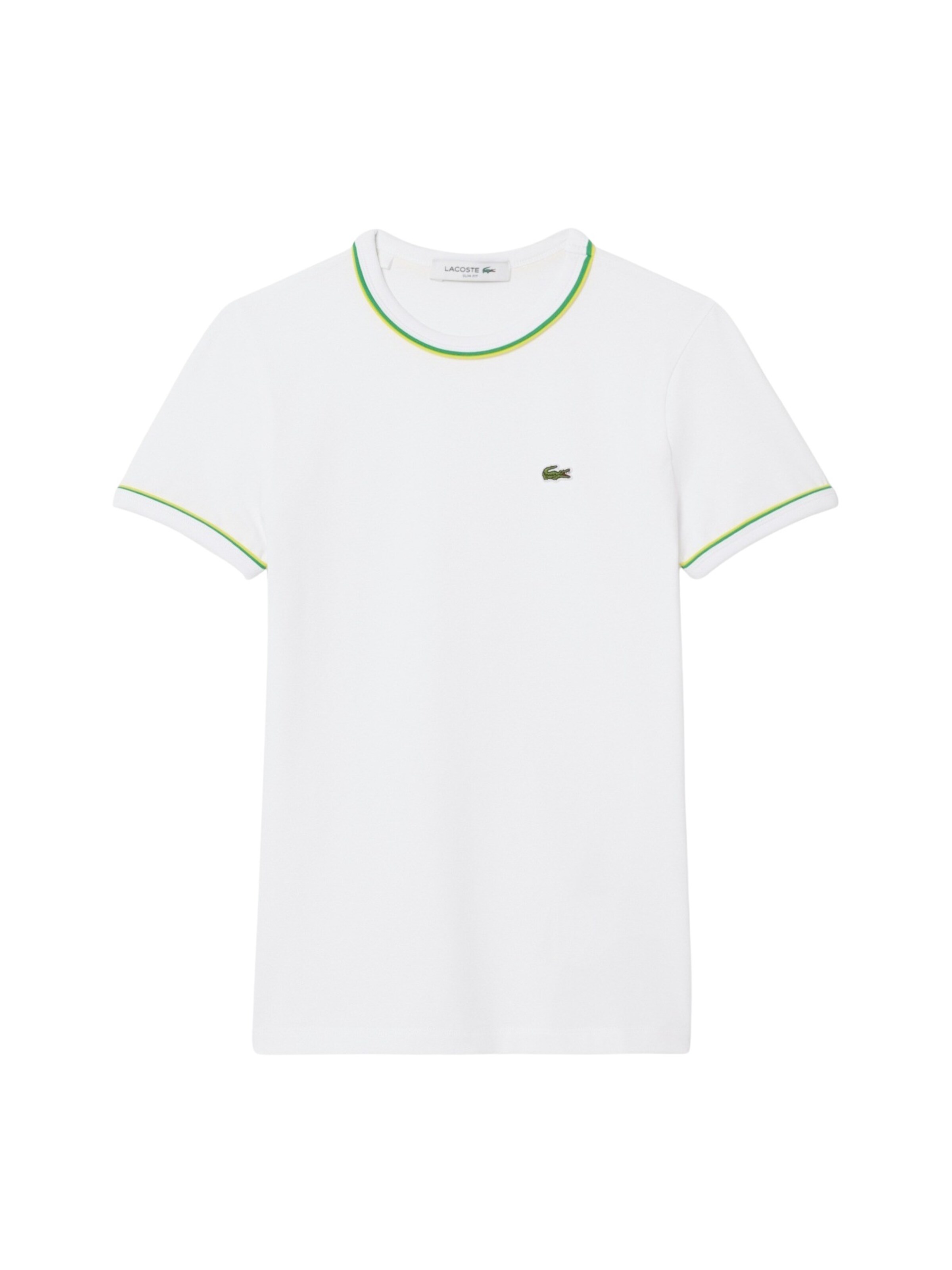 LACOSTE Shirt in de kleur Grasgroen / Wit, Productweergave