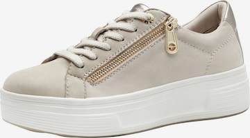 Baskets basses Tamaris en beige : devant