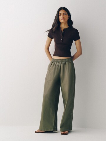 The Set - Pierna ancha Pantalón en beige