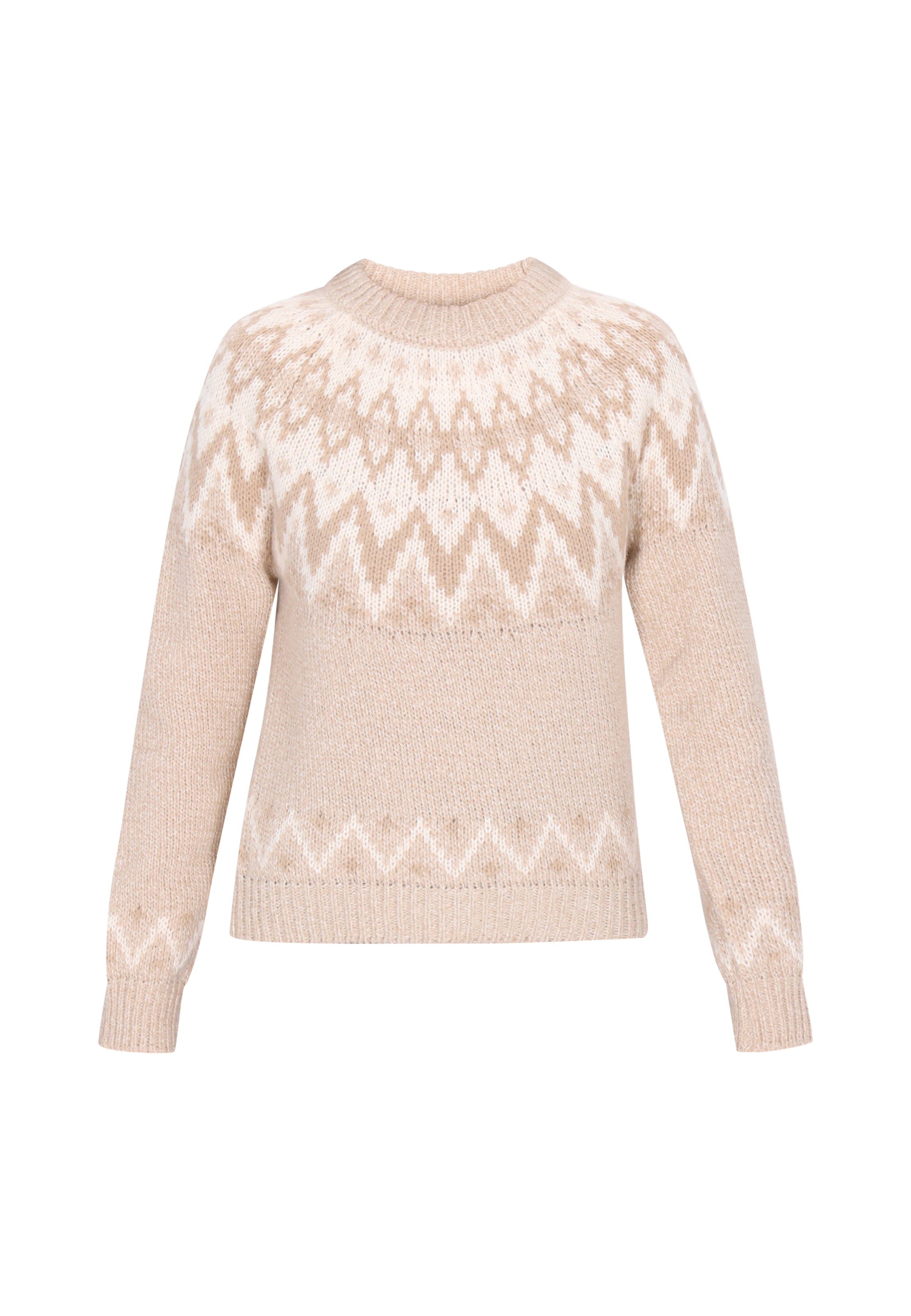 Pulover de la DreiMaster Vintage pe bej: față