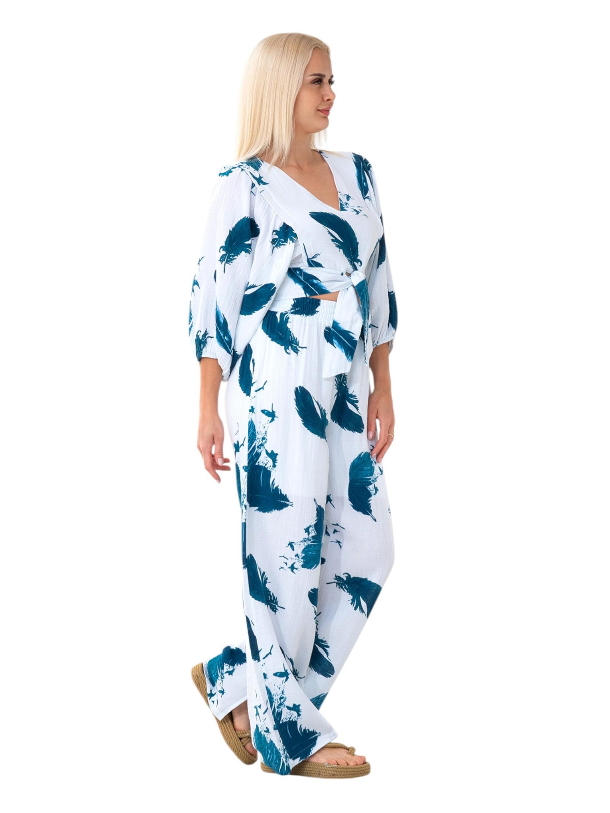 WENOR Hjemmedragt 'FLOWSET' i grøn